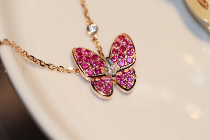 [Liorra]BUTTERFLY RED DIAMOND Liorra GOLD NECKLACE