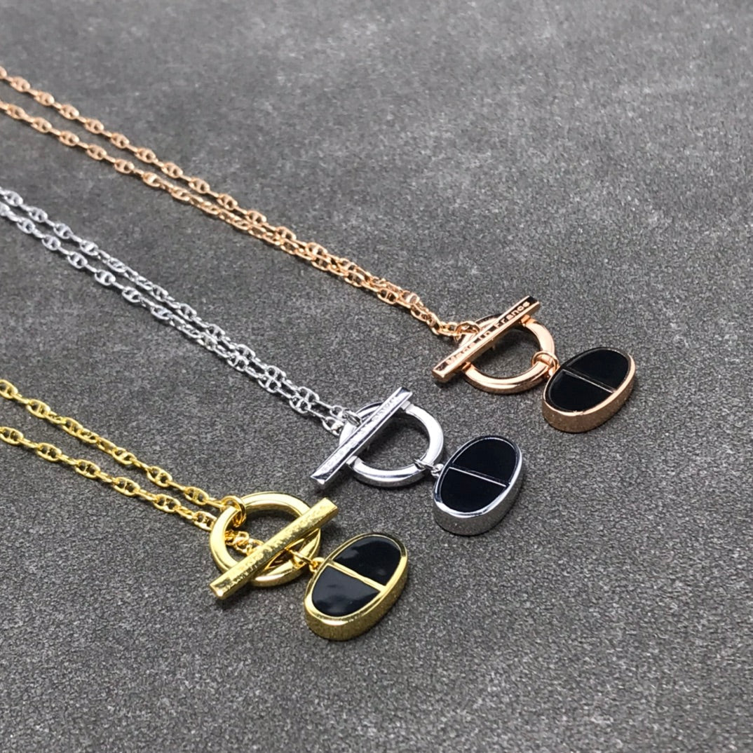 [Liorra]CHAINE VERSO BLACK CERAMIC  NECKLACE