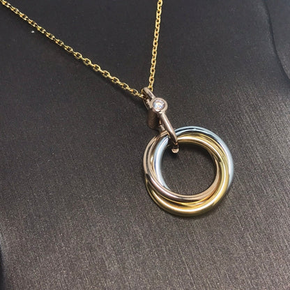 [Liorra]TRINITY SILVER GOLD PINK GOLD NECKLACE
