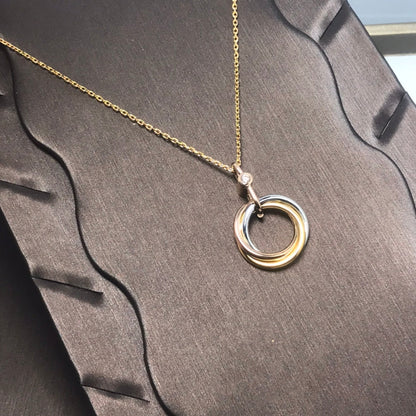 [Liorra]TRINITY SILVER GOLD PINK GOLD NECKLACE