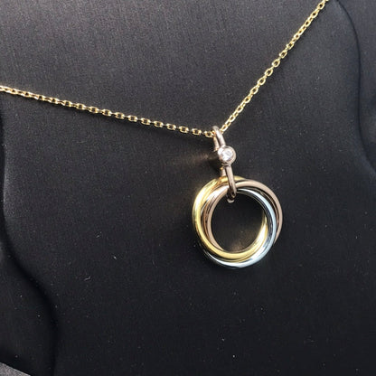 [Liorra]TRINITY SILVER GOLD PINK GOLD NECKLACE