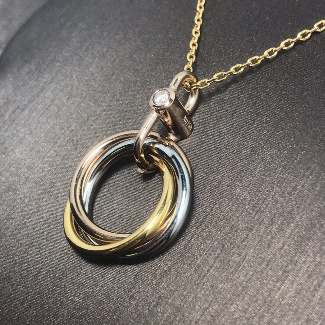 [Liorra]TRINITY SILVER GOLD PINK GOLD NECKLACE