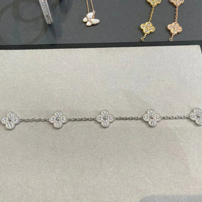 [Liorra] CLOVER 5 MOTIF FULL DIAMOND BRACELET COLLECTION