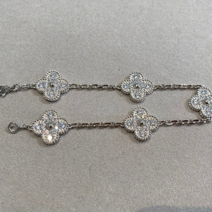 [Liorra] CLOVER 5 MOTIF FULL DIAMOND BRACELET COLLECTION