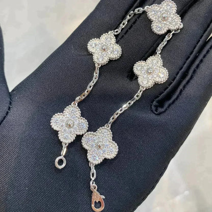 [Liorra] CLOVER 5 MOTIF FULL DIAMOND BRACELET COLLECTION
