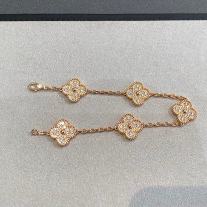 [Liorra] CLOVER 5 MOTIF FULL DIAMOND BRACELET COLLECTION