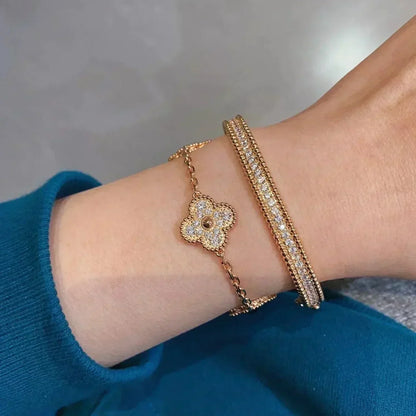 [Liorra] CLOVER 5 MOTIF FULL DIAMOND BRACELET COLLECTION