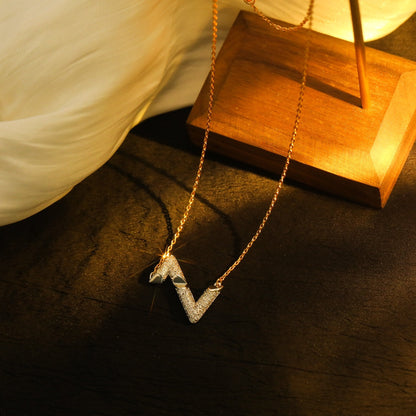 [Liorra]VOLT SILVER DIAMOND PEDANT NECKLACE