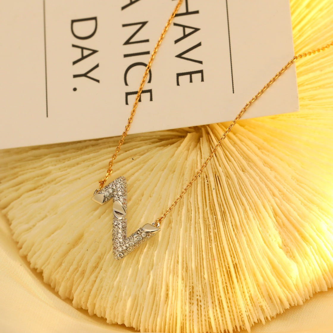 [Liorra]VOLT SILVER DIAMOND PEDANT NECKLACE