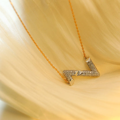 [Liorra]VOLT SILVER DIAMOND PEDANT NECKLACE