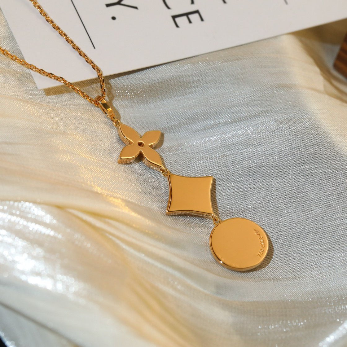 [Liorra]STAR AND SUN DIAMOND PINK GOLD NECKLACE