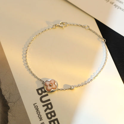 [Liorra]SUN MOTIF PINK MOP SILVER BRACELET