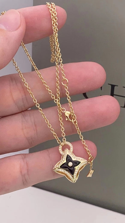 [Liorra]STAR PEDANT PINK GOLD DIAMOND NECKLACE