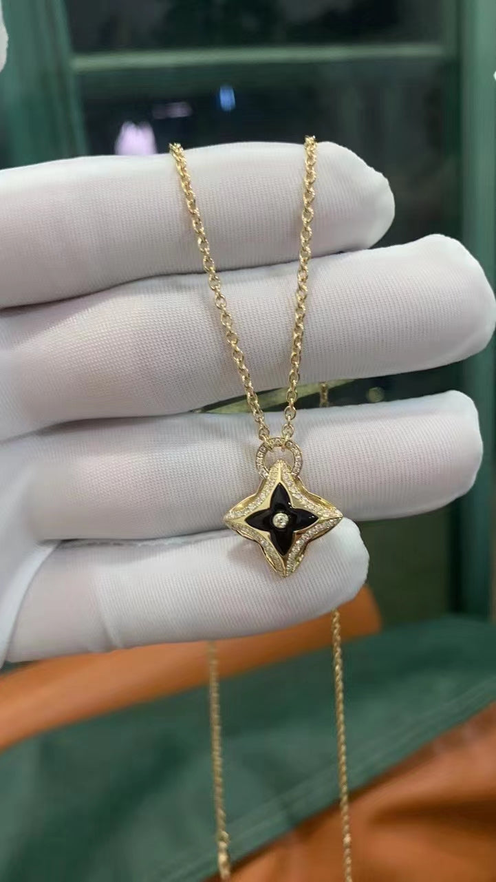 [Liorra]STAR PEDANT PINK GOLD DIAMOND NECKLACE