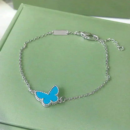 [Liorra]BUTTERFLY TURQUOISE BUTTERFLY BRACELET SILVER