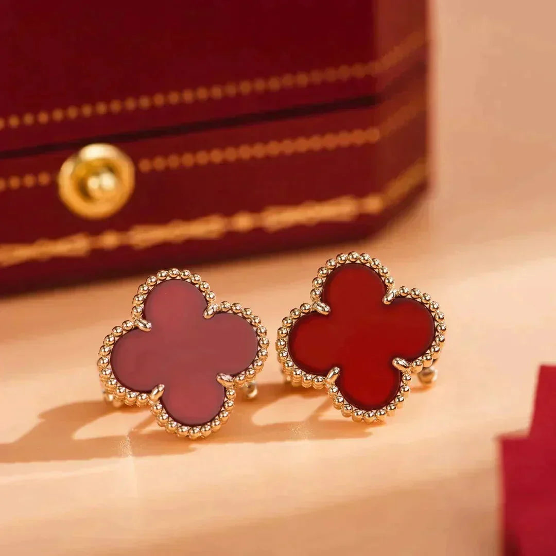 [Liorra]CLOVER MEDIUM 1 MOTIFS CARNELIAN  EARRINGS