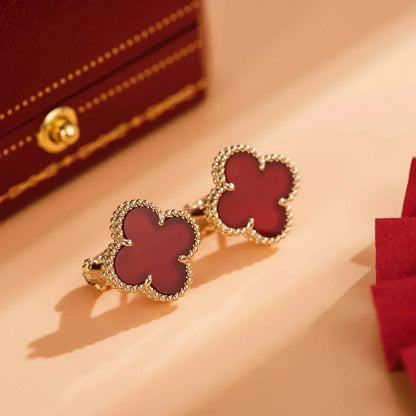 [Liorra]CLOVER MEDIUM 1 MOTIFS CARNELIAN  EARRINGS