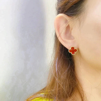 [Liorra]CLOVER MEDIUM 1 MOTIFS CARNELIAN  EARRINGS