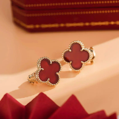 [Liorra]CLOVER MEDIUM 1 MOTIFS CARNELIAN  EARRINGS