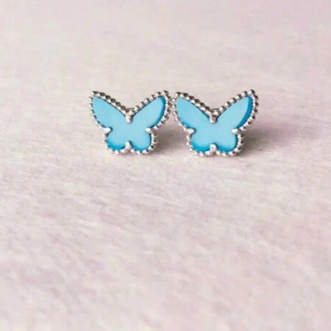 [Liorra]BUTTERFLY TURQUOISE EARRINGS SILVER