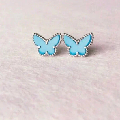 [Liorra]BUTTERFLY TURQUOISE EARRINGS SILVER