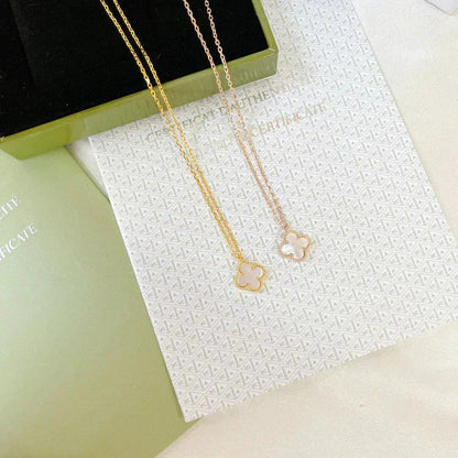[Liorra]CLOVER MINI 9.5MM WHITE MOTHER-OF-PEARL NECKLACE