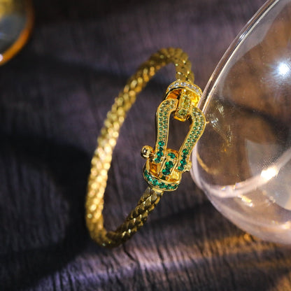 [Liorra]FORCE 10 GOLD GREEN DIAMOND PAVED