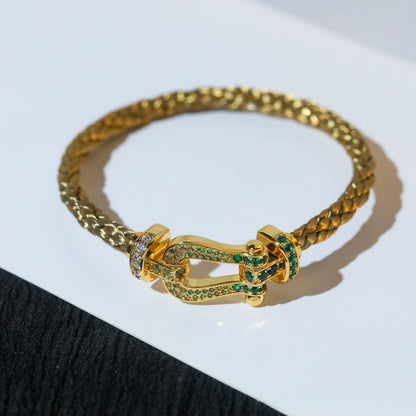 [Liorra]FORCE 10 GOLD GREEN DIAMOND PAVED