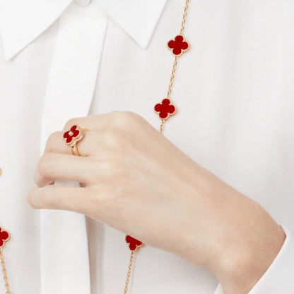 [Liorra]CLOVER CARNELIAN RING Liorra GOLD DIAMOND