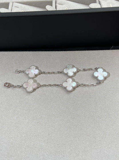 [Liorra]CLOVER WHITE PEARL MOP 5 MOTIF BRACELET COLLECTION