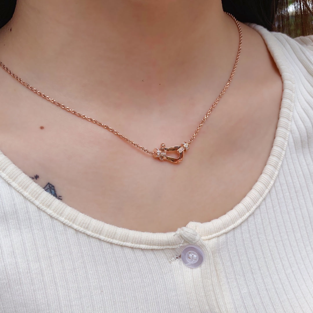 [Liorra]FORCE 10 PINK GOLD DIAMOND NECKLACE