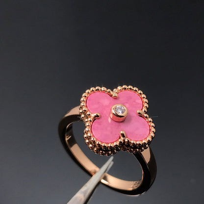 [Liorra]CLOVER RHODONITE Liorra GOLD RING