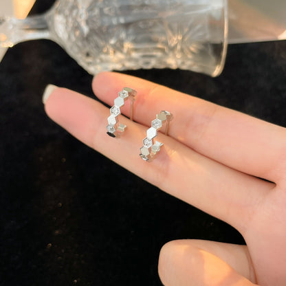 [Liorra]BEE LOVE DIAMOND HOOP EARRINGS