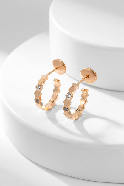[Liorra]BEE LOVE DIAMOND HOOP EARRINGS