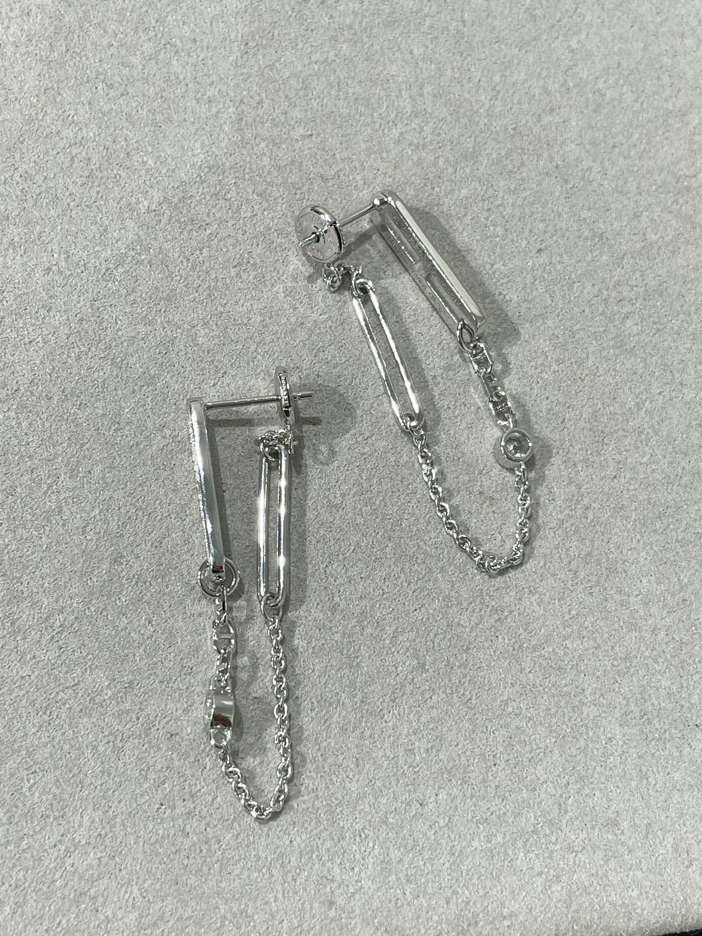 [Liorra]CHAINE CHAOS DIAMOND DROP EARRINGS
