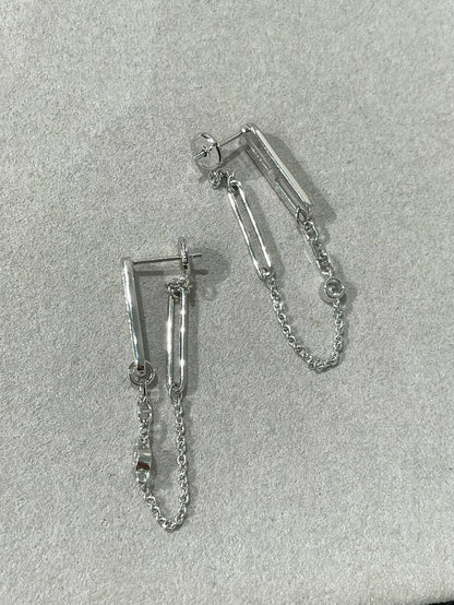 [Liorra]CHAINE CHAOS DIAMOND DROP EARRINGS