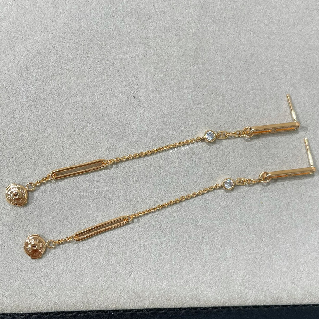 [Liorra]CHAINE CHAOS DIAMOND DROP EARRINGS
