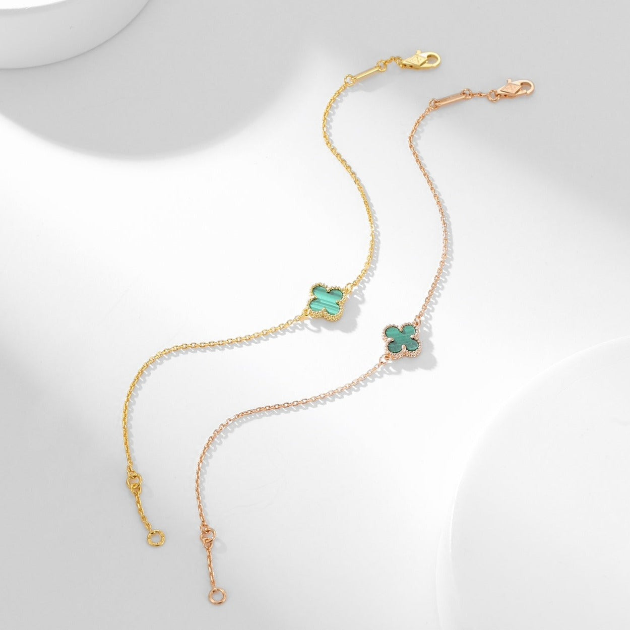 [Liorra]CLOVER BRACELET MALACHITE 1 MOTIF