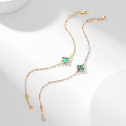 [Liorra]CLOVER BRACELET MALACHITE 1 MOTIF