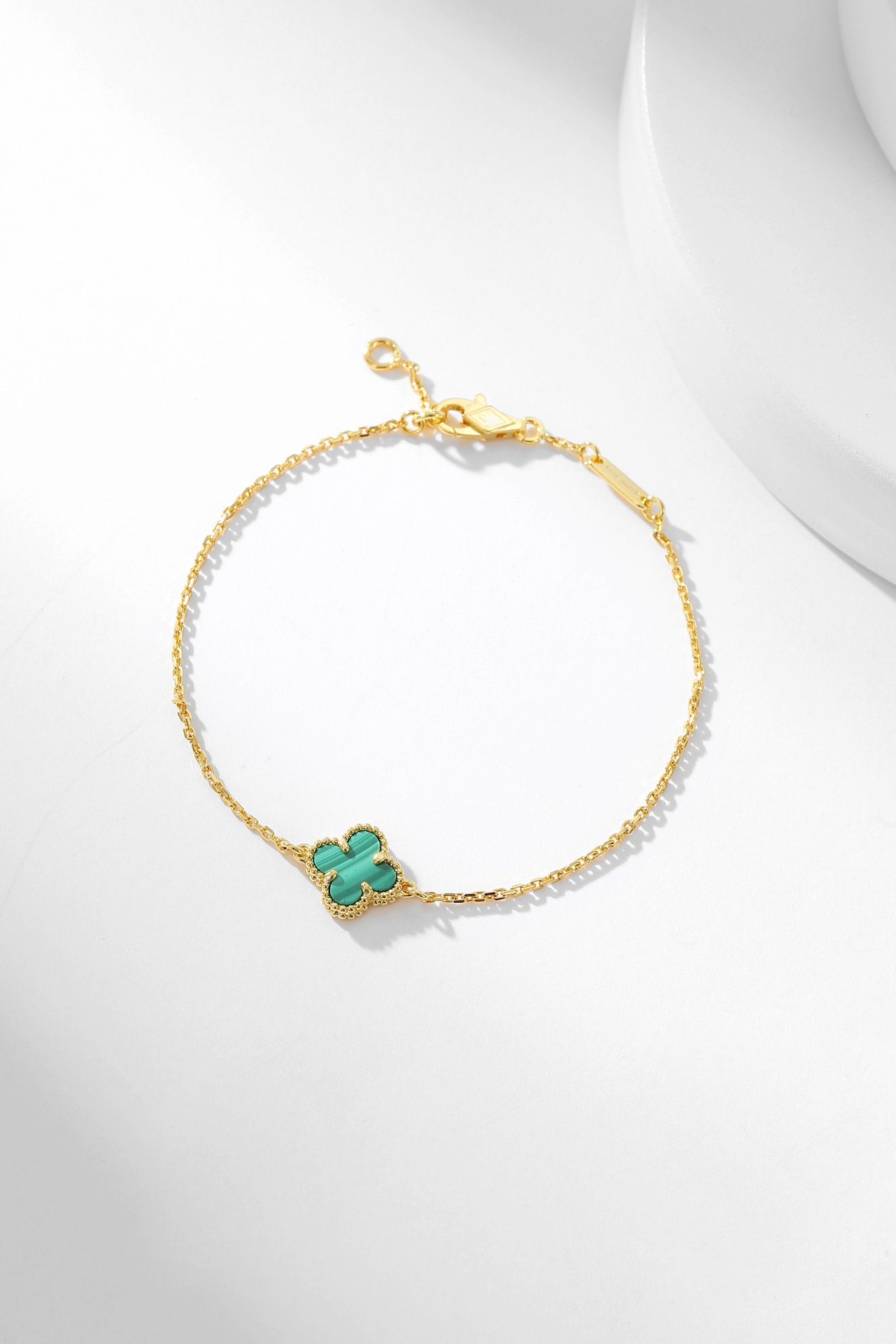 [Liorra]CLOVER BRACELET MALACHITE 1 MOTIF