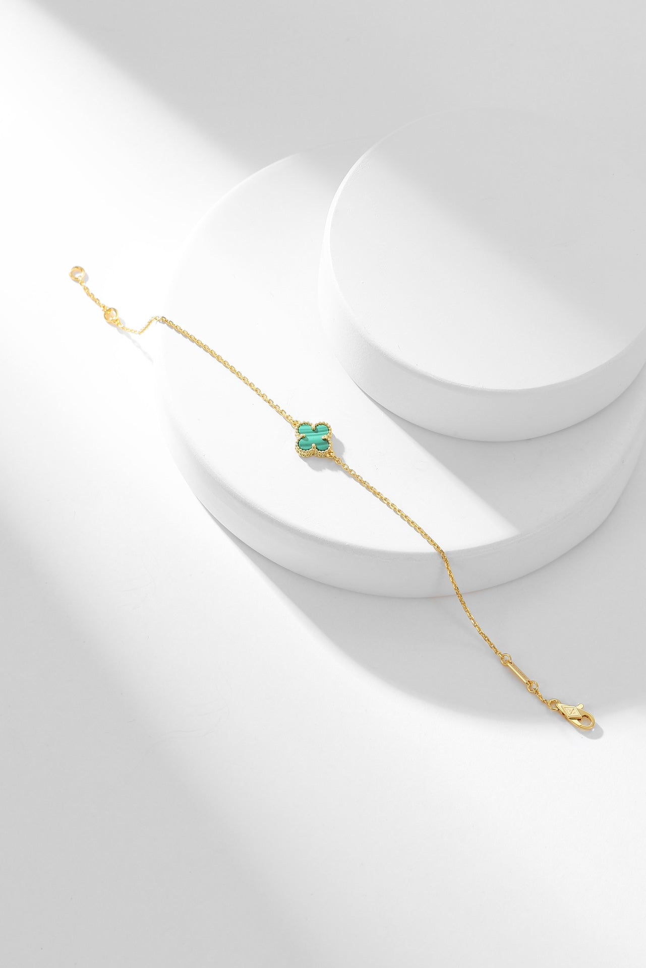 [Liorra]CLOVER BRACELET MALACHITE 1 MOTIF