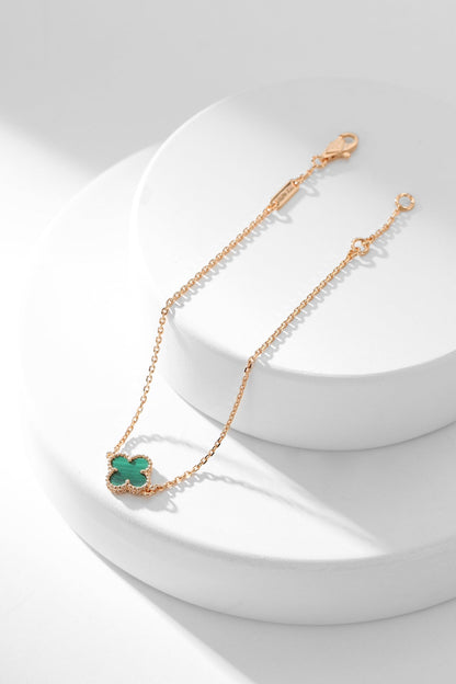 [Liorra]CLOVER BRACELET MALACHITE 1 MOTIF