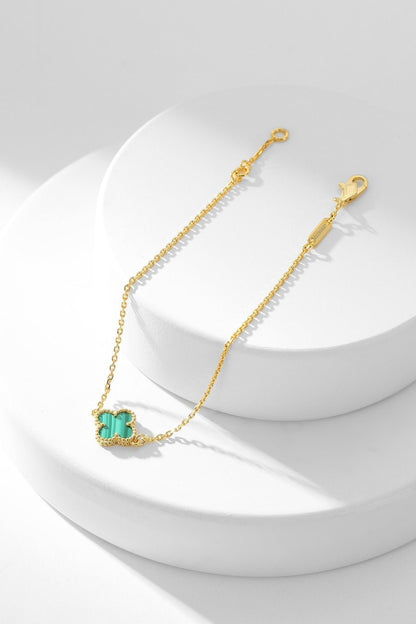 [Liorra]CLOVER BRACELET MALACHITE 1 MOTIF