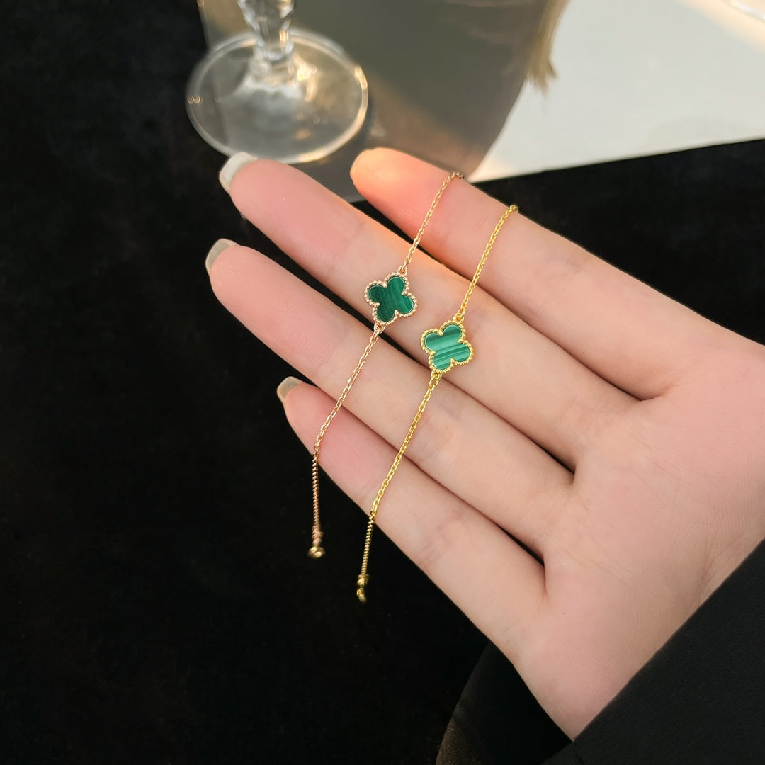 [Liorra]CLOVER BRACELET MALACHITE 1 MOTIF