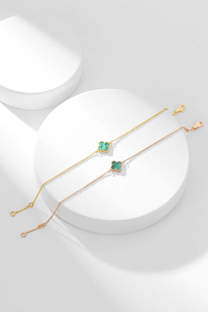 [Liorra]CLOVER BRACELET MALACHITE 1 MOTIF