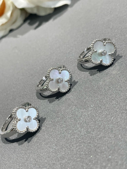 [Liorra]CLOVER SILVER MOP DIAMOND RING