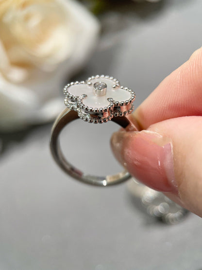 [Liorra]CLOVER SILVER MOP DIAMOND RING