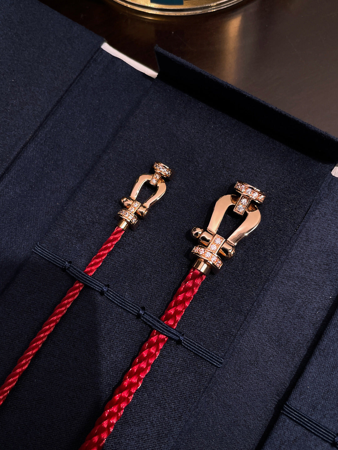 [Liorra]FORCE 10 HALF DIAMOND PINK GOLD RED CORDERI LARGE AND MEDIUM MODEL