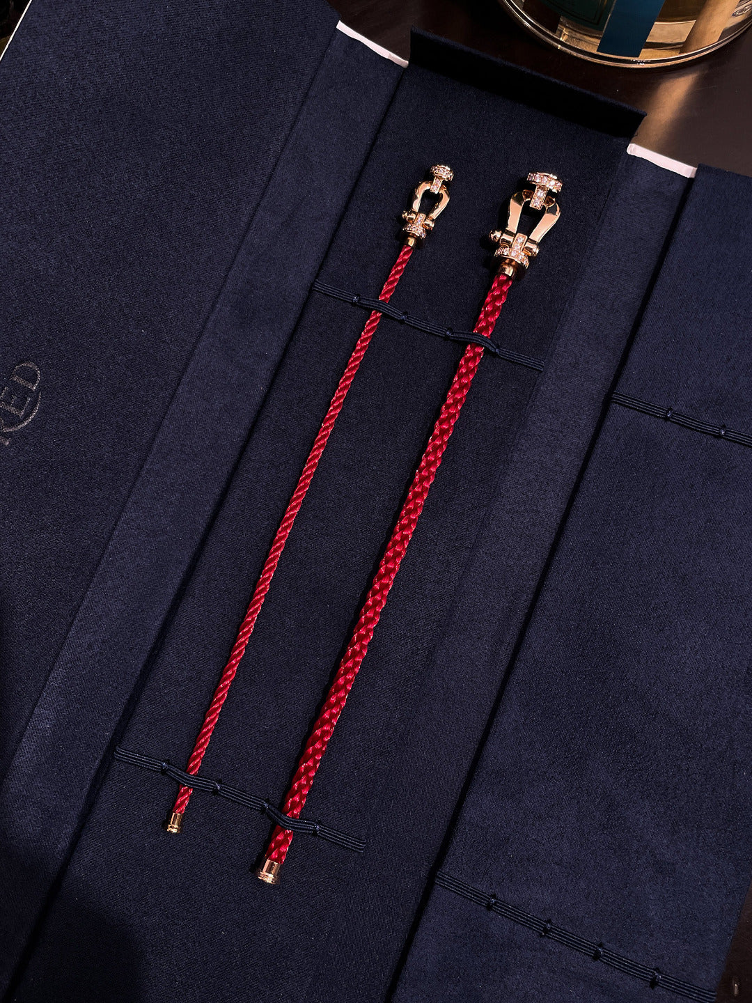 [Liorra]FORCE 10 HALF DIAMOND PINK GOLD RED CORDERI LARGE AND MEDIUM MODEL