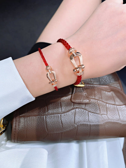 [Liorra]FORCE 10 HALF DIAMOND PINK GOLD RED CORDERI LARGE AND MEDIUM MODEL